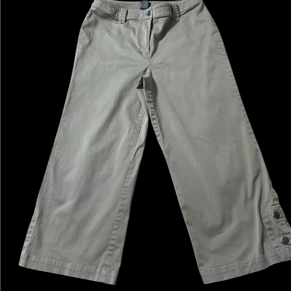 Chico's Beige Wide-Leg Chinos